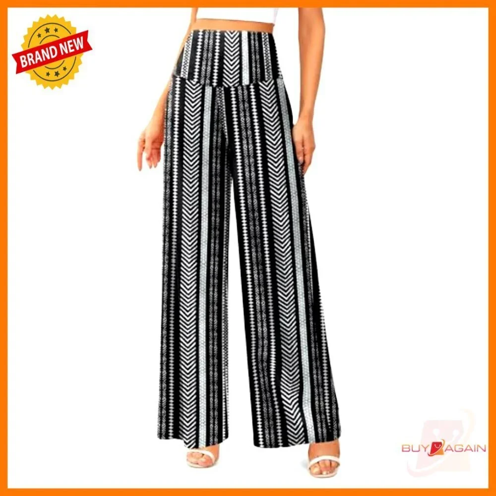 Stretchy Wide Leg Palazzo Pants High Waist Casual Lounge Comfy